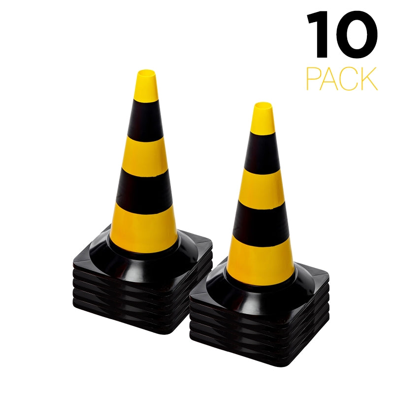 Flexibarrier Prometni stožac 50cm - Set - 10 kom. (Crno/Žuto)