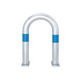 EV Charging Point Protection Guard – Galvanised Steel - Surface Fix, H500 x W360 mm, Blue reflective rings