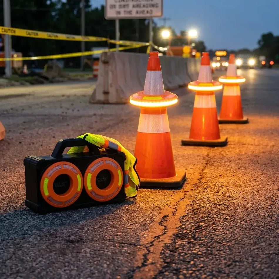 FlexiBarrier ConeLight Pro – Sistem de Lămpi de avertizare secvențiale, pachet de 4