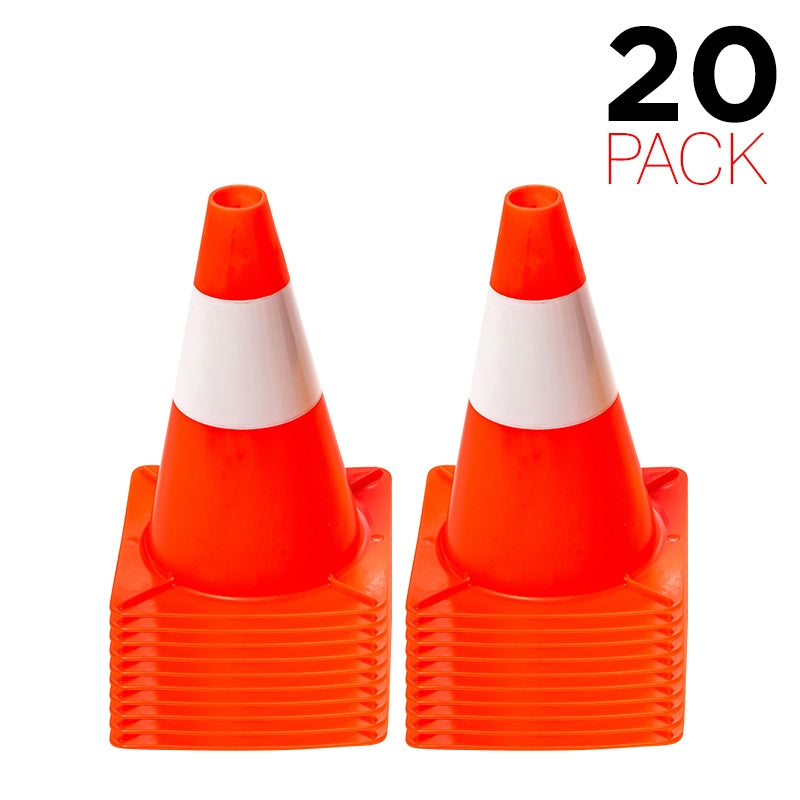 Flexibarrier Prometni stožac 30cm - Set - 20 kom. (Narančasta/Bijela)