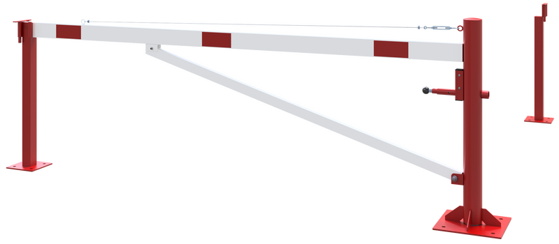 Okretna barijera s potpornom cijevi i ojačanjem zateznim užetom