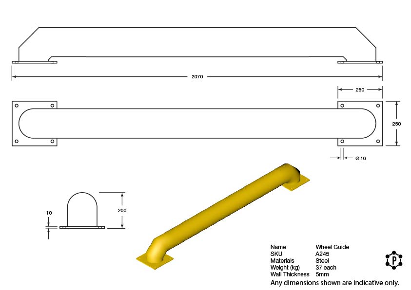 Low-profile loading bay wheel guide – product image 8