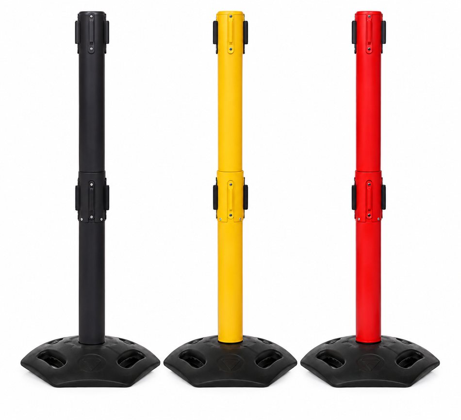 FlexiBarrier Belt Stanchion - Outdoor Twin Receiver Post - No Belt
