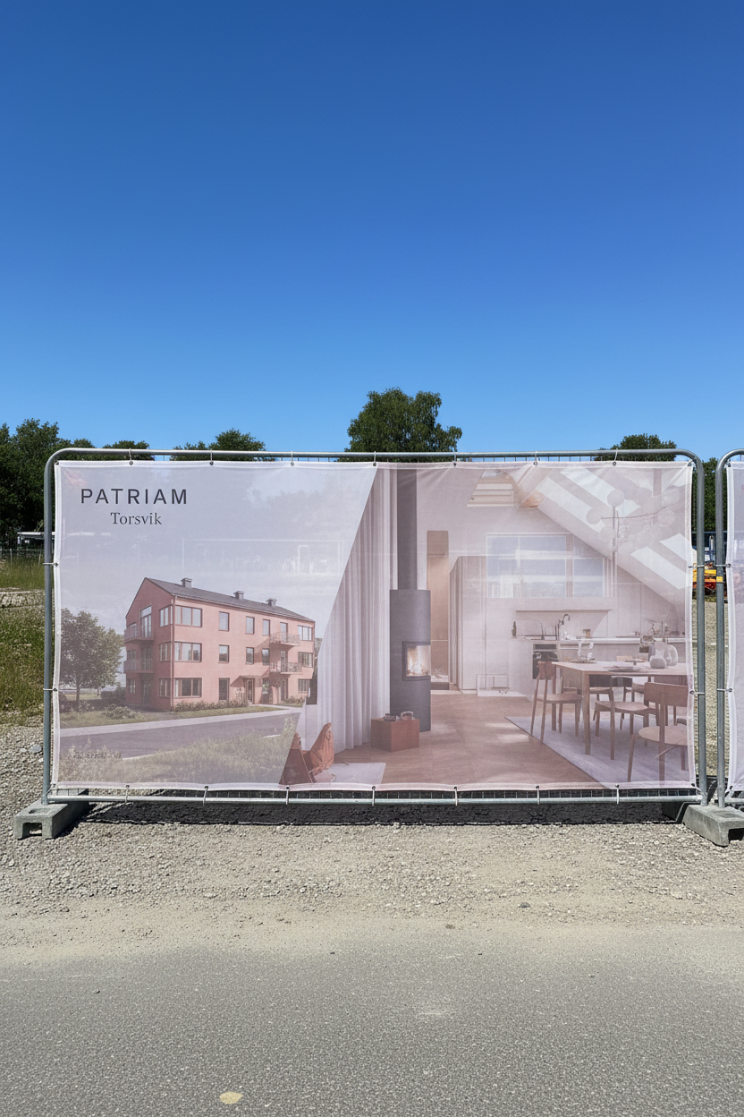 Banner na stavebný plot – sieťované PVC – 3.5 × 2.0 m – potlač na mieru