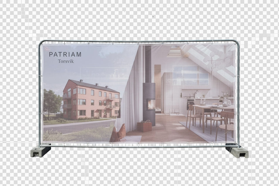 Banner na stavebný plot – sieťované PVC – 3.5 × 2.0 m – potlač na mieru