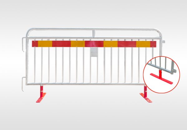 Flexibarrier Policijska barijera - Premium - zakretna stopa, kompletan paket s transportnom košarom (57,5m)