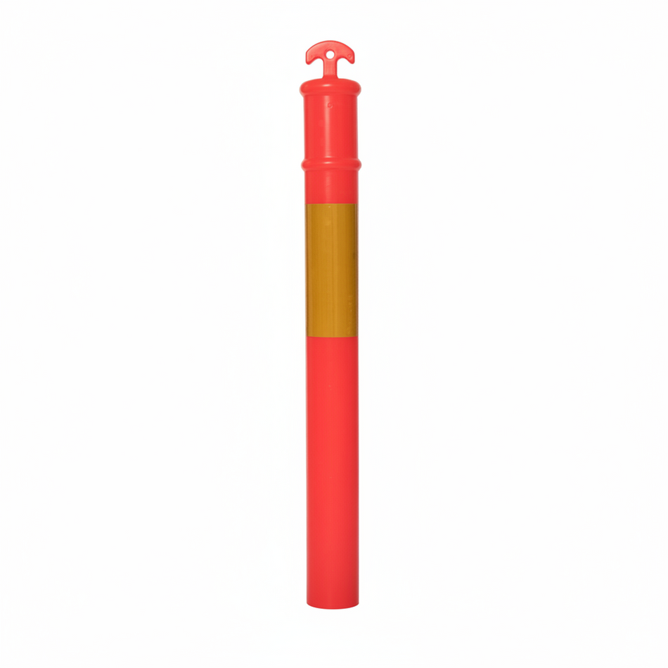 Flexibarrier Replacement T-Top Bollard Post Only – Orange Reflective Traffic Bollard (1150mm)