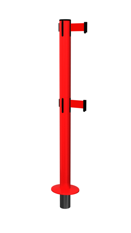 Colonnina a nastro Twin FlexiBarrier - SafetyPlus removibile - (nastri da 3.4m/4.9m)