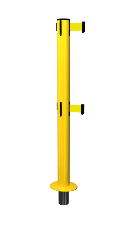 Colonnina a nastro Twin FlexiBarrier - SafetyPlus removibile - (nastri da 3.4m/4.9m)