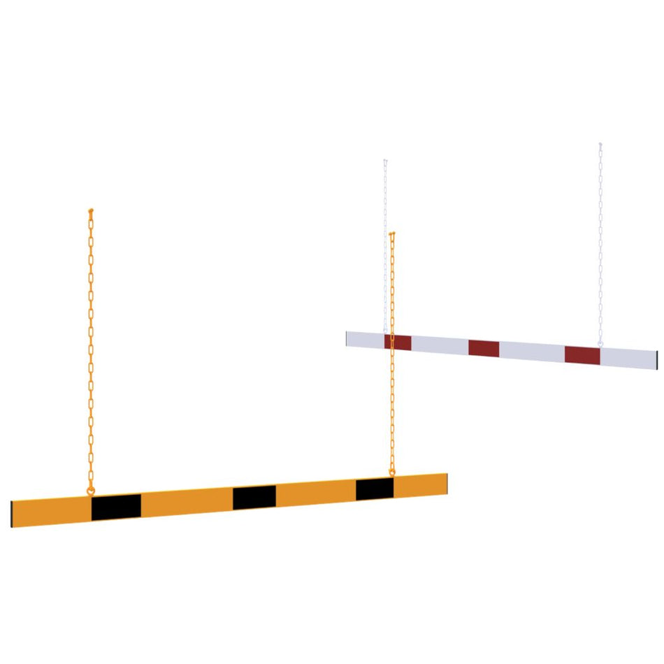 Barijera za ograničenje visine - reflektirajuća aluminijska ploča sa visećim lancima