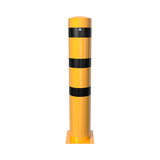 XXL Safety Steel Bollards Solid Ø 273 mm Yellow with black reflective stripes Fixed by plugs 40273BG