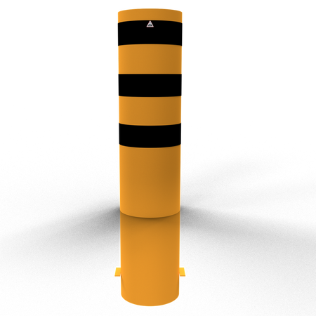 XXL Safety Steel Bollards Solid Ø 323 mm Yellow with black reflective stripes Root-fixed 40321BG
