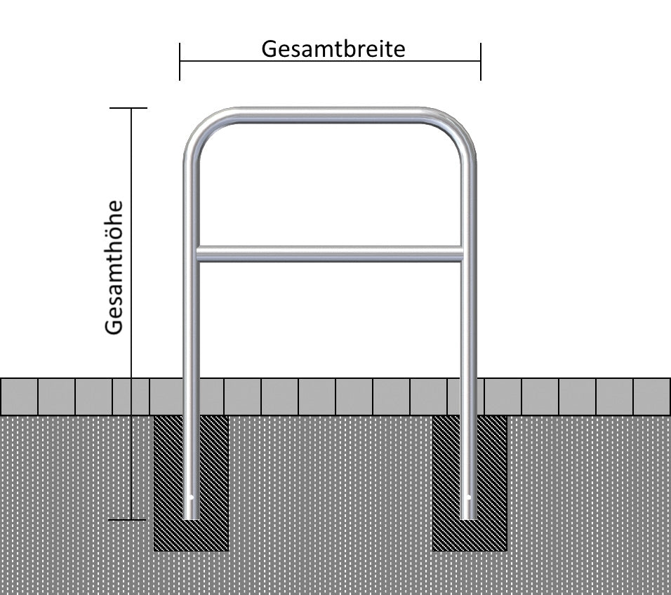Hoops of steel tube Ø 60 mm, with crossbar