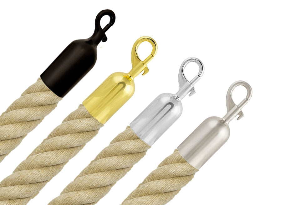 Zahrazovací lano – Konopné (Polyhemp/Spleitex) – S karabinovými koncovkami