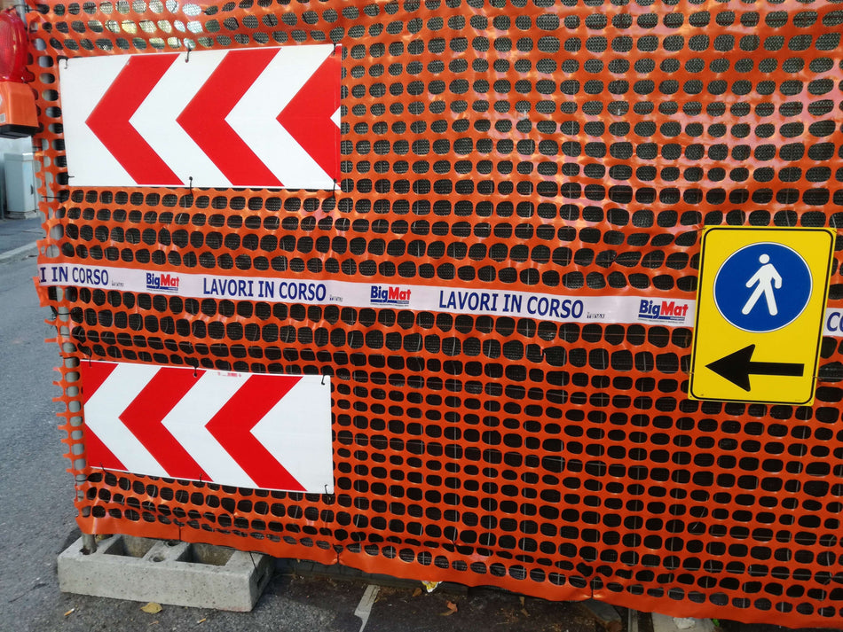 Oranžové Plast Bezpečnostní pletivo - PŘIZPŮSOBITELNÉ- (potisk textu a loga)