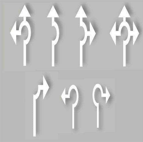 PREMARK® – Symbol (šipky na kruhový objezd, různé velikosti)